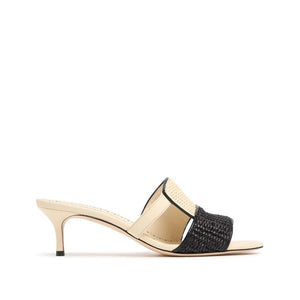 Beigefarbene Leder-Stilettos