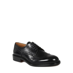Schwarze Kalbsleder-Schnürschuhe und -Derby-Schuhe