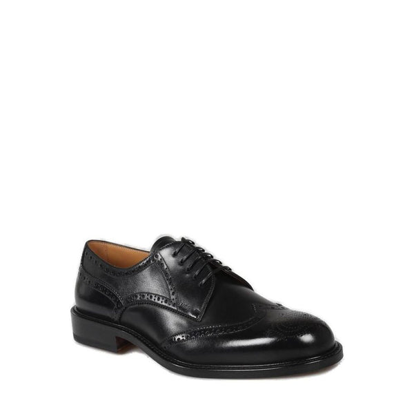 Schwarze Kalbsleder-Schnürschuhe und -Derby-Schuhe