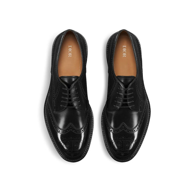 Schwarze Kalbsleder-Schnürschuhe und -Derby-Schuhe