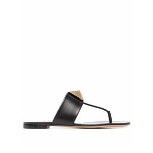 Schwarze Ledersandalen