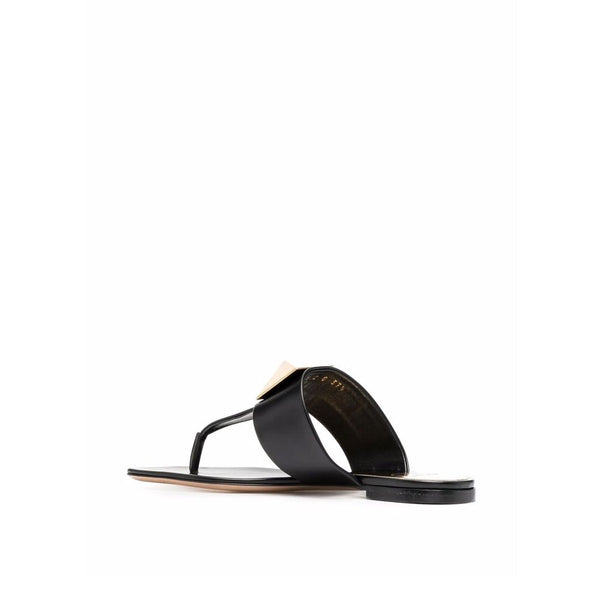 Schwarze Ledersandalen