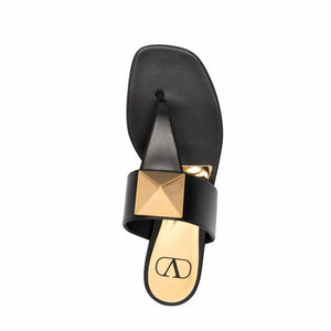 Schwarze Ledersandalen