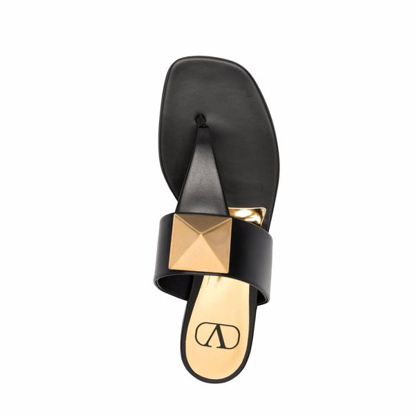 Schwarze Ledersandalen