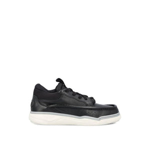 Klumpige Sneakers aus schwarzem Lammleder