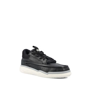 Klumpige Sneakers aus schwarzem Lammleder