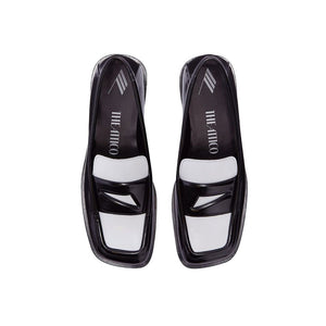 Elegante schwarze Lederslipper
