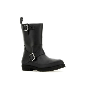 Schwarze Polyester-Knöchelstiefel