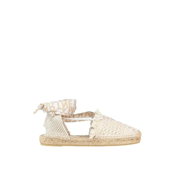 Beigefarbene Espadrilles aus Segeltuch