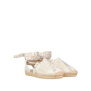 Beigefarbene Espadrilles aus Segeltuch