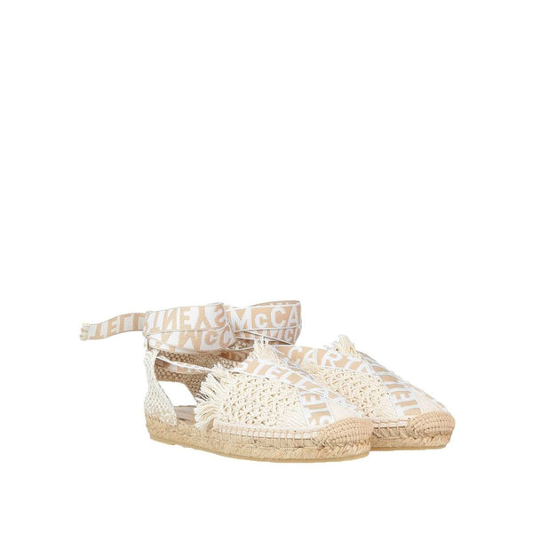 Beigefarbene Espadrilles aus Segeltuch