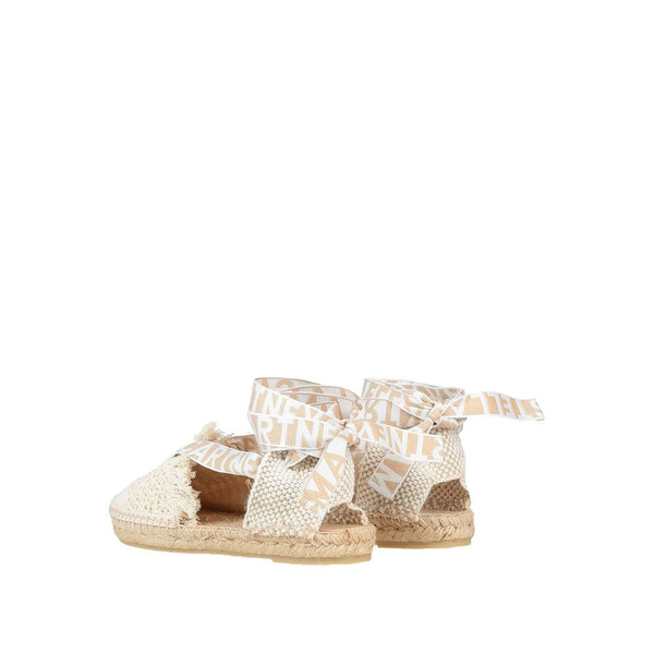 Beigefarbene Espadrilles aus Segeltuch