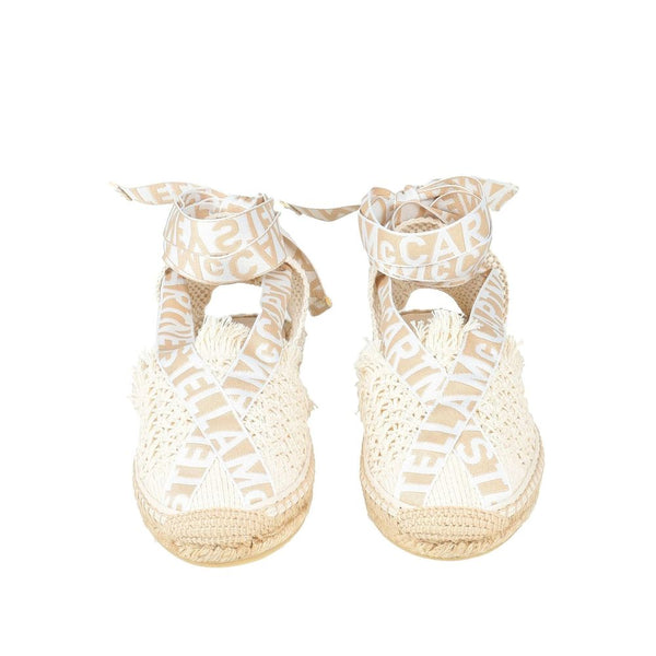 Beigefarbene Espadrilles aus Segeltuch