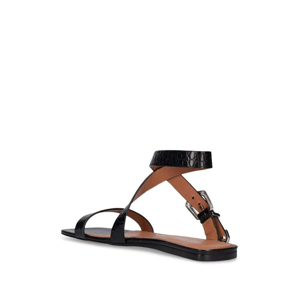 Schwarze Sandalen aus Kalbsleder