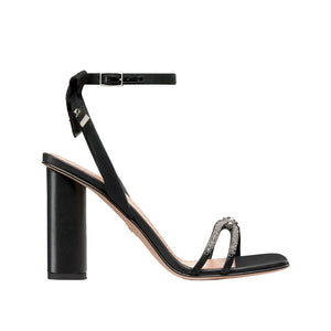 Schwarze Sandalen aus Kalbsleder mit Stiletto-Absatz