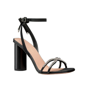 Schwarze Sandalen aus Kalbsleder mit Stiletto-Absatz