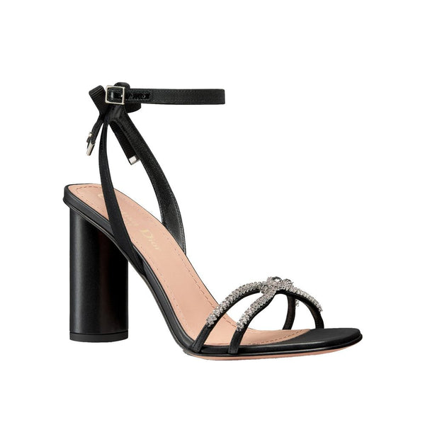 Schwarze Sandalen aus Kalbsleder mit Stiletto-Absatz