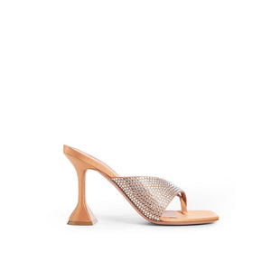 Orangefarbene Seiden-Mules