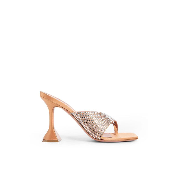 Orangefarbene Seiden-Mules