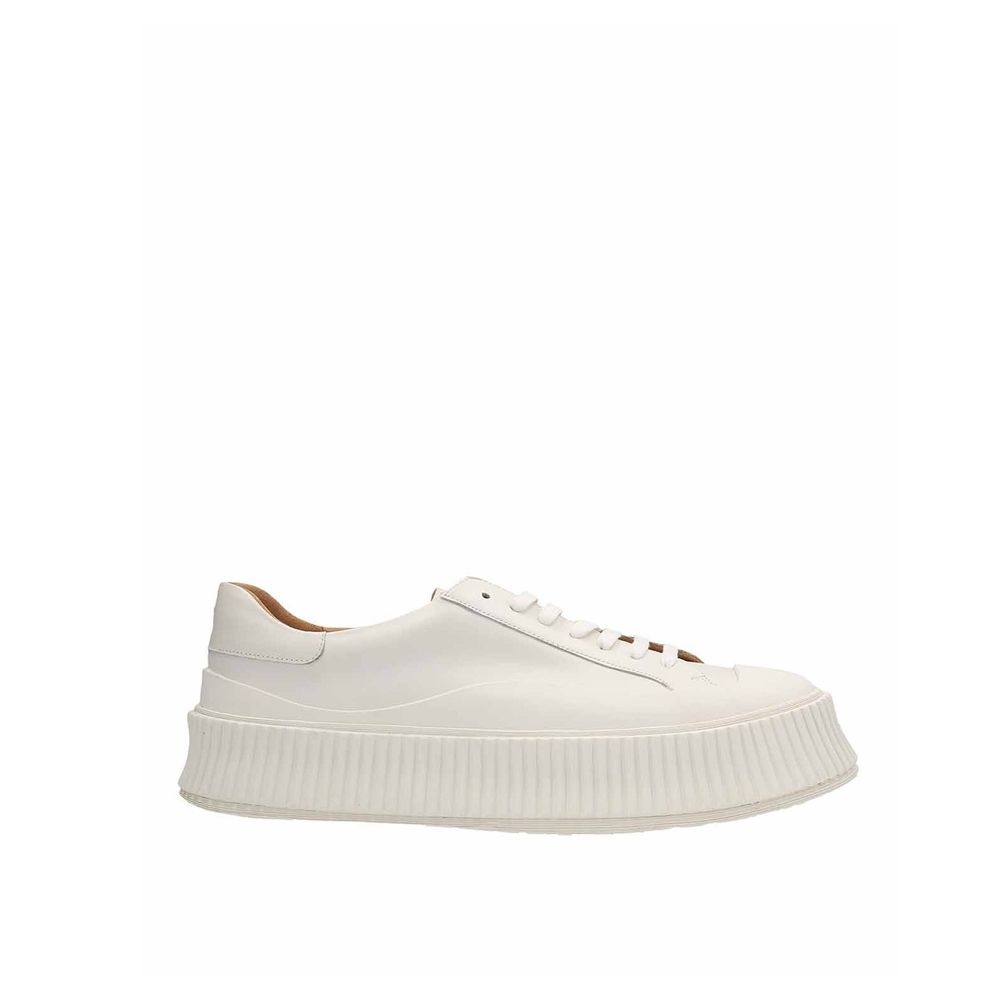 Weiße Plateau-Sneaker aus Kalbsleder