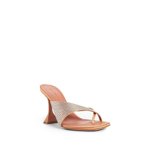 Orangefarbene Seiden-Mules