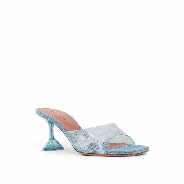 Blaue PVC-Mules