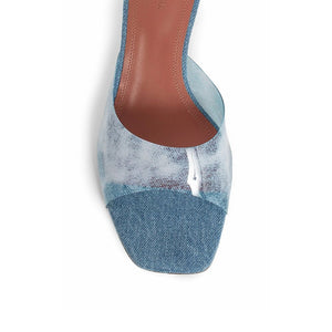 Blaue PVC-Mules