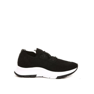 Schwarze Stoff-Sportschuhe