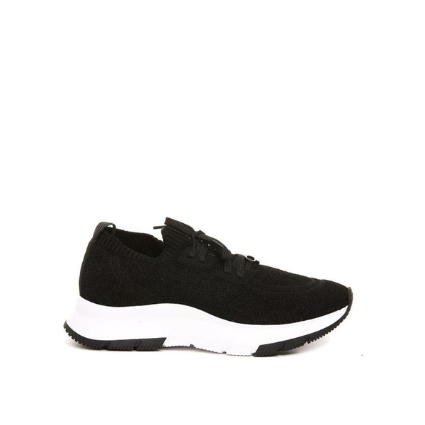 Schwarze Stoff-Sportschuhe