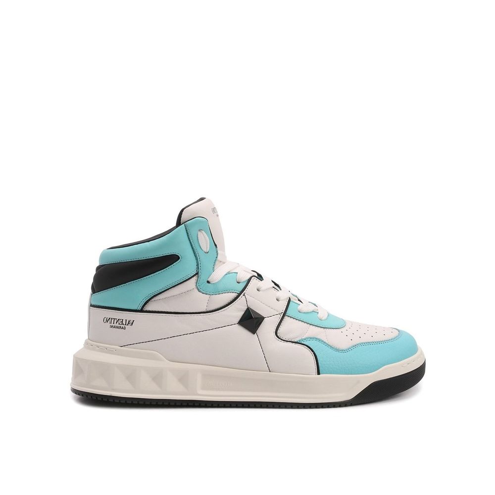 Weiße High-Top-Sneaker aus Kalbsleder