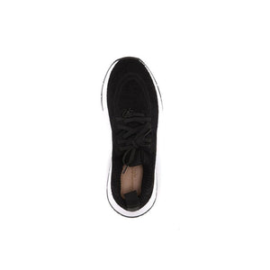 Schwarze Stoff-Sportschuhe
