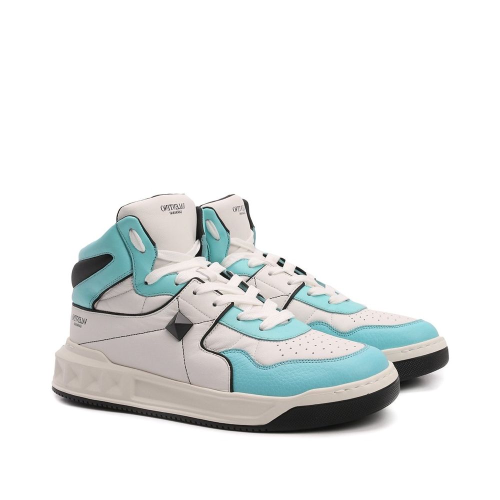 Weiße High-Top-Sneaker aus Kalbsleder