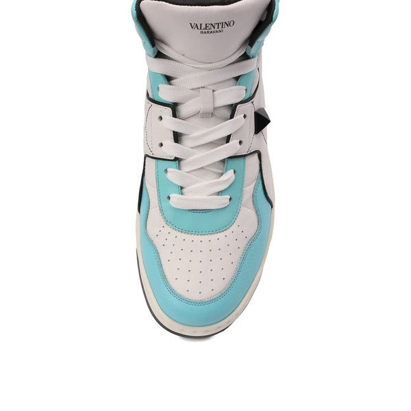 Weiße High-Top-Sneaker aus Kalbsleder