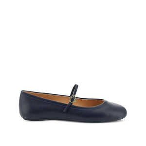 Blaue Stoff-Ballerinas