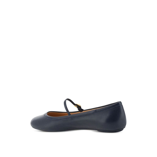 Blaue Stoff-Ballerinas