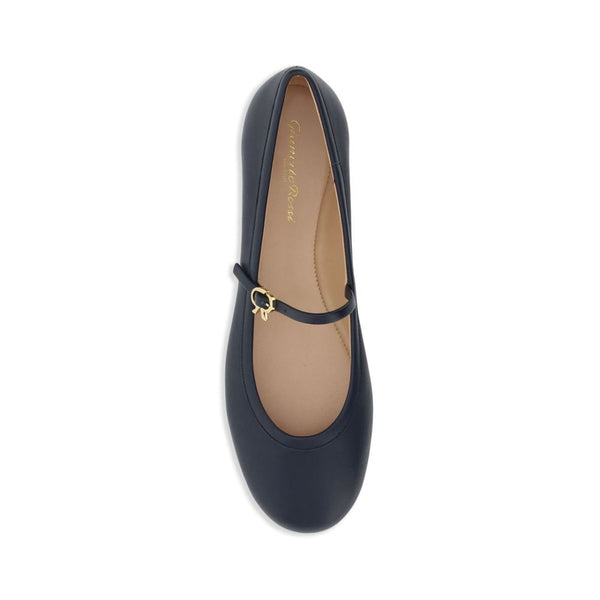Blaue Stoff-Ballerinas