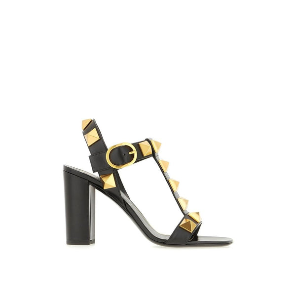 Schwarze Sandalen aus Kalbsleder mit Stiletto-Absatz
