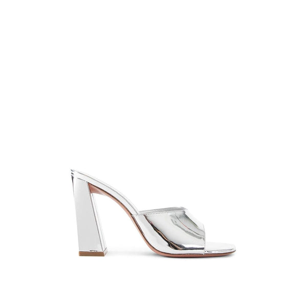 Silberne Kalbshaut-Mules