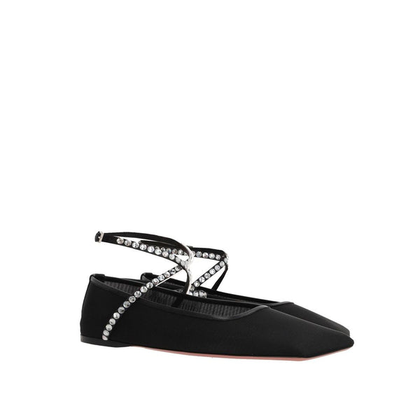 Schwarze Stoff-Ballerinas