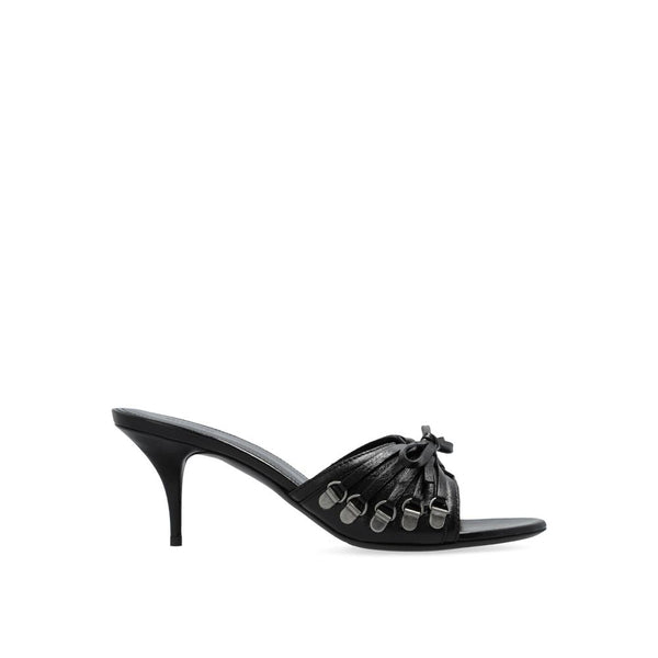 Schwarze Sandalen mit Stilettoabsatz aus Lammleder