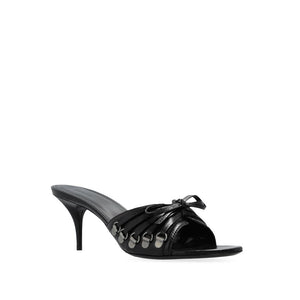 Schwarze Sandalen mit Stilettoabsatz aus Lammleder