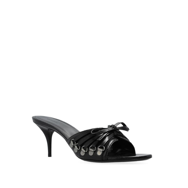 Schwarze Sandalen mit Stilettoabsatz aus Lammleder