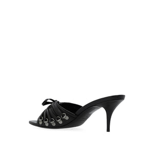 Schwarze Sandalen mit Stilettoabsatz aus Lammleder