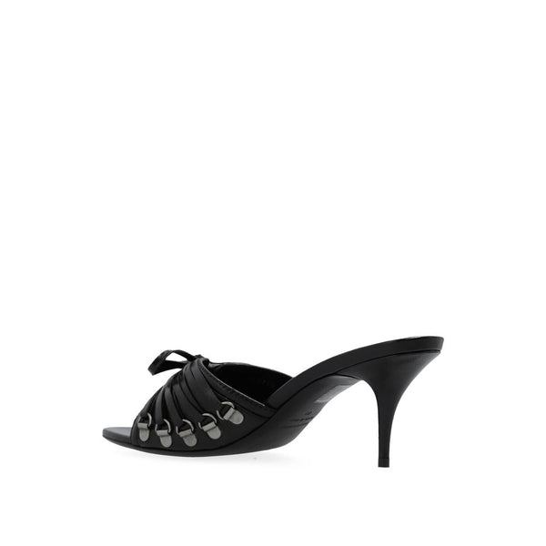 Schwarze Sandalen mit Stilettoabsatz aus Lammleder