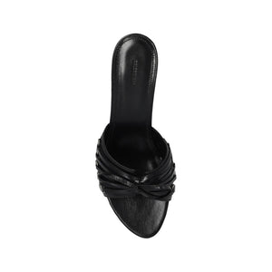 Schwarze Sandalen mit Stilettoabsatz aus Lammleder