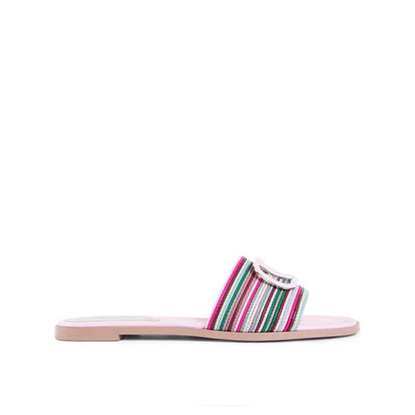 Bunte Leder-Pantoletten