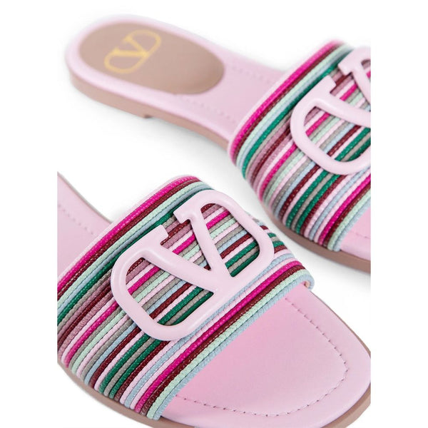 Bunte Leder-Pantoletten