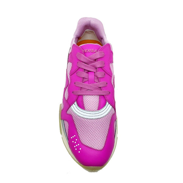 Bunte Leder-Sneaker mit klobiger Sohle