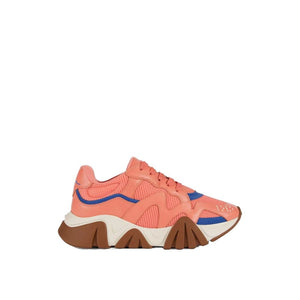 Klobige Sneaker aus orangefarbenem Leder