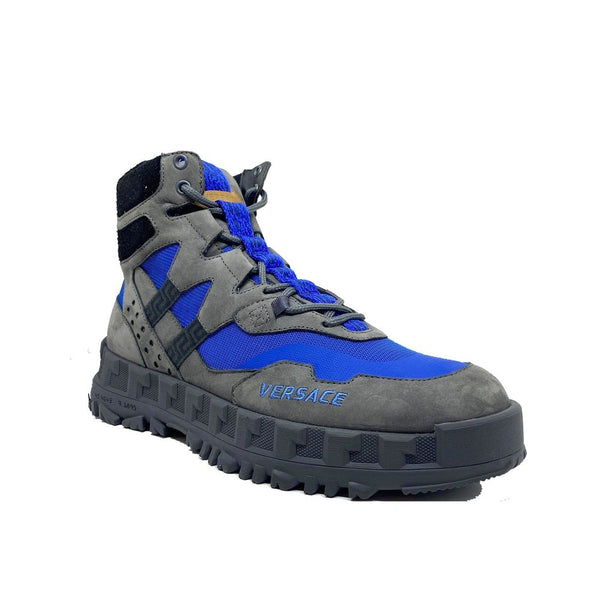 Graue Schnürstiefel aus Leder